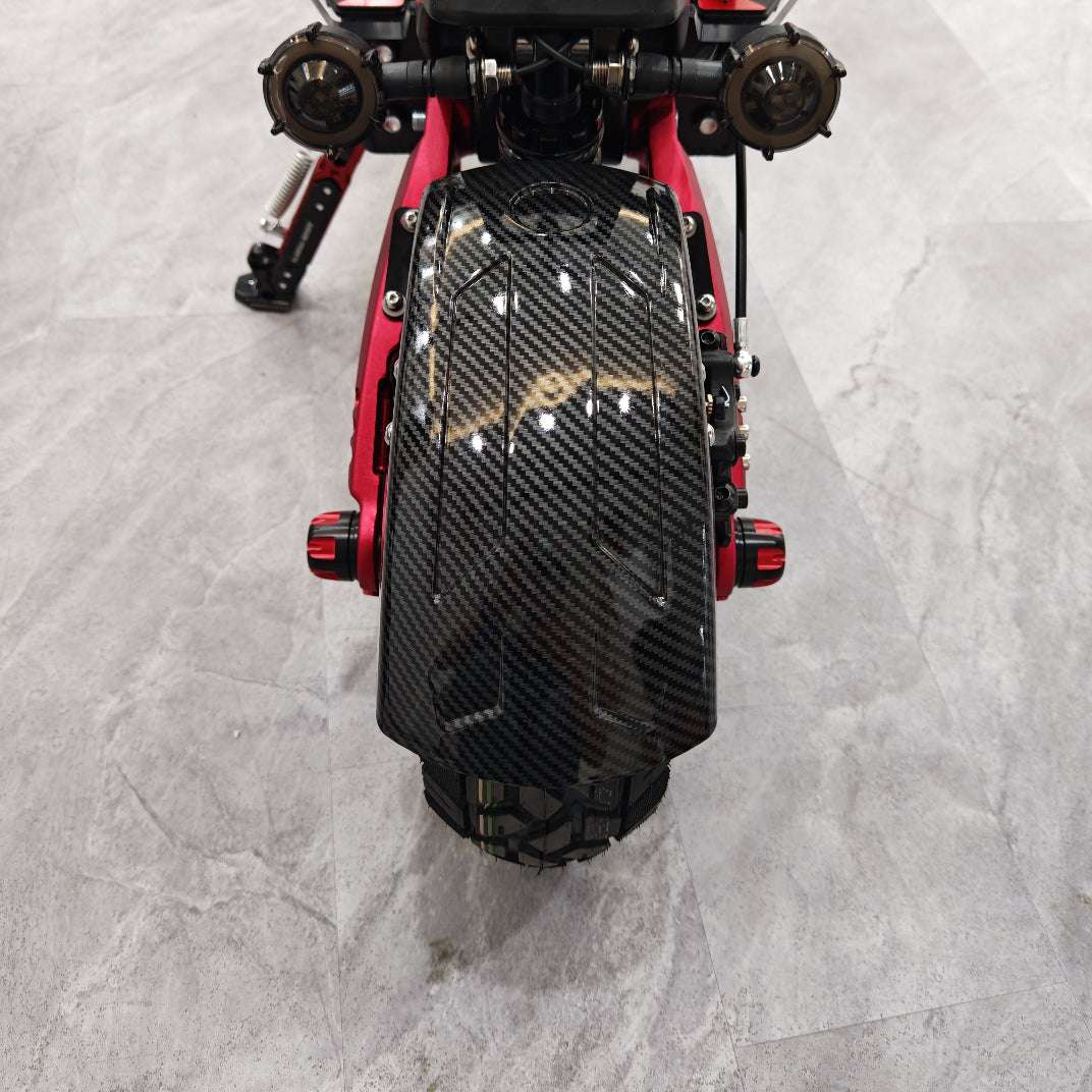 Red Black Motor Nut Decorative Cover installed on Boyueda S5-11 E-scooters