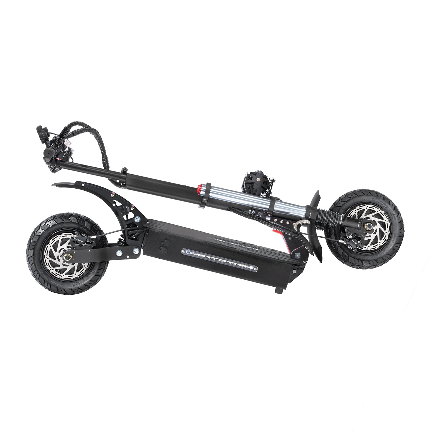 Folded state view of BOYUEDA S3-11 Gen 2 dual motor electric scooter