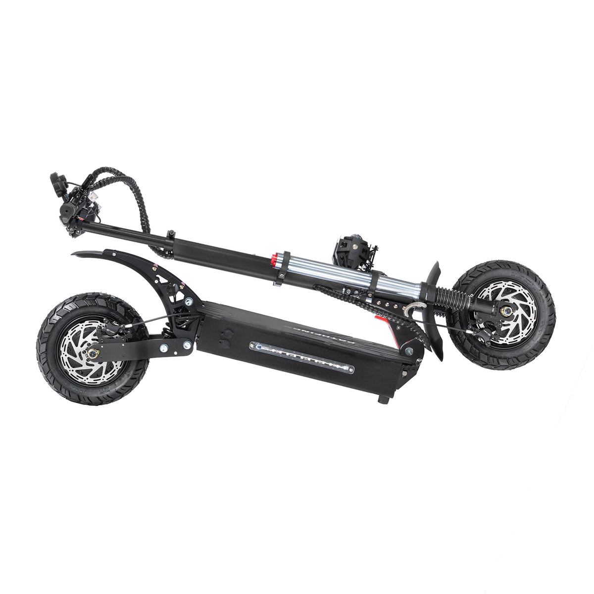 Folded state view of BOYUEDA S3-11 Gen 2 dual motor electric scooter