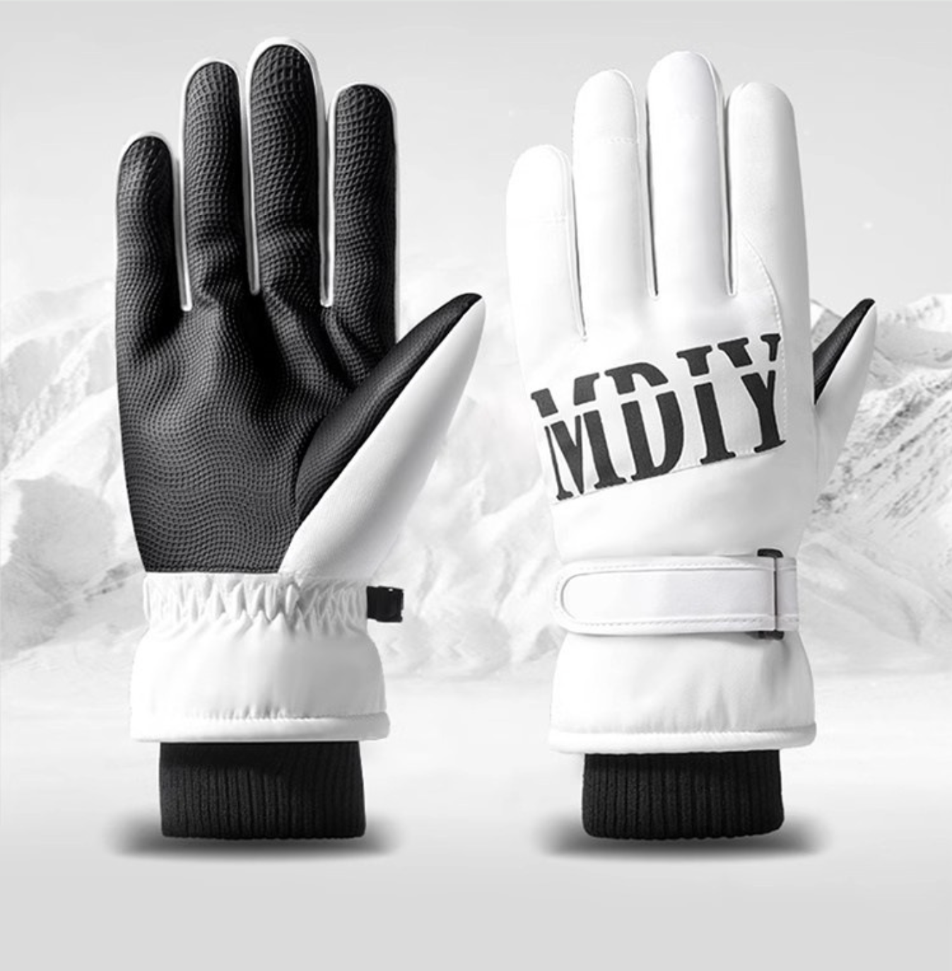 Outdoor cycling warm gloves white