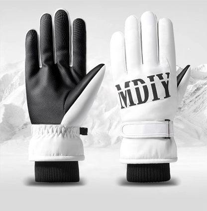 Outdoor cycling warm gloves white